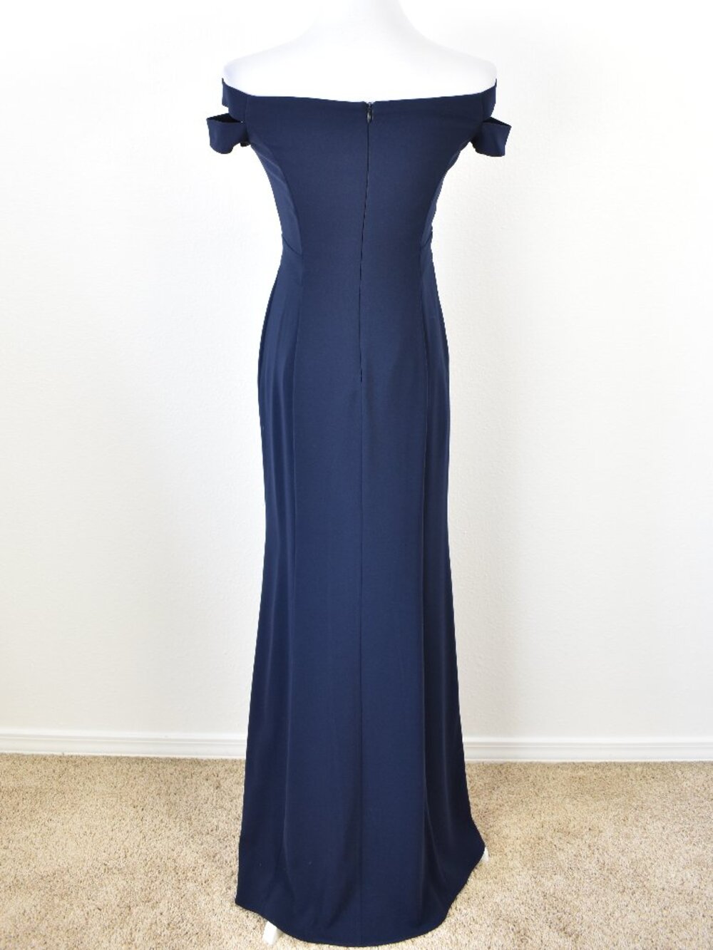 Lauren Ralph Lauren Formal Off Shoulder Dress Navy - 4 - Picture 7 of 10